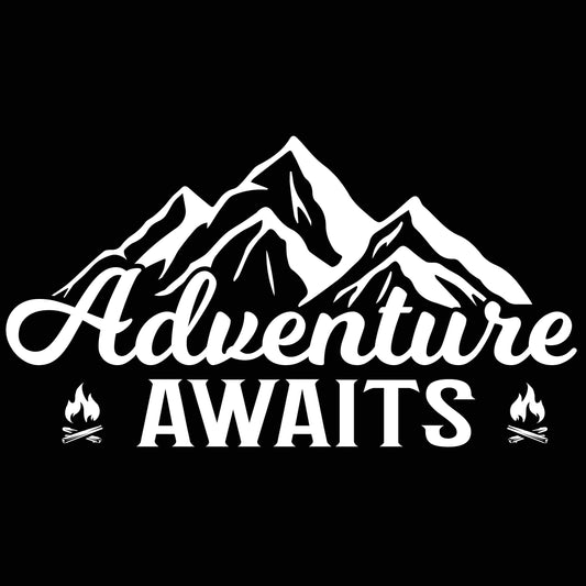 Adventure awaits - Das Abenteuer wartet | Schwarzes T-Shirt, 100% Baumwolle