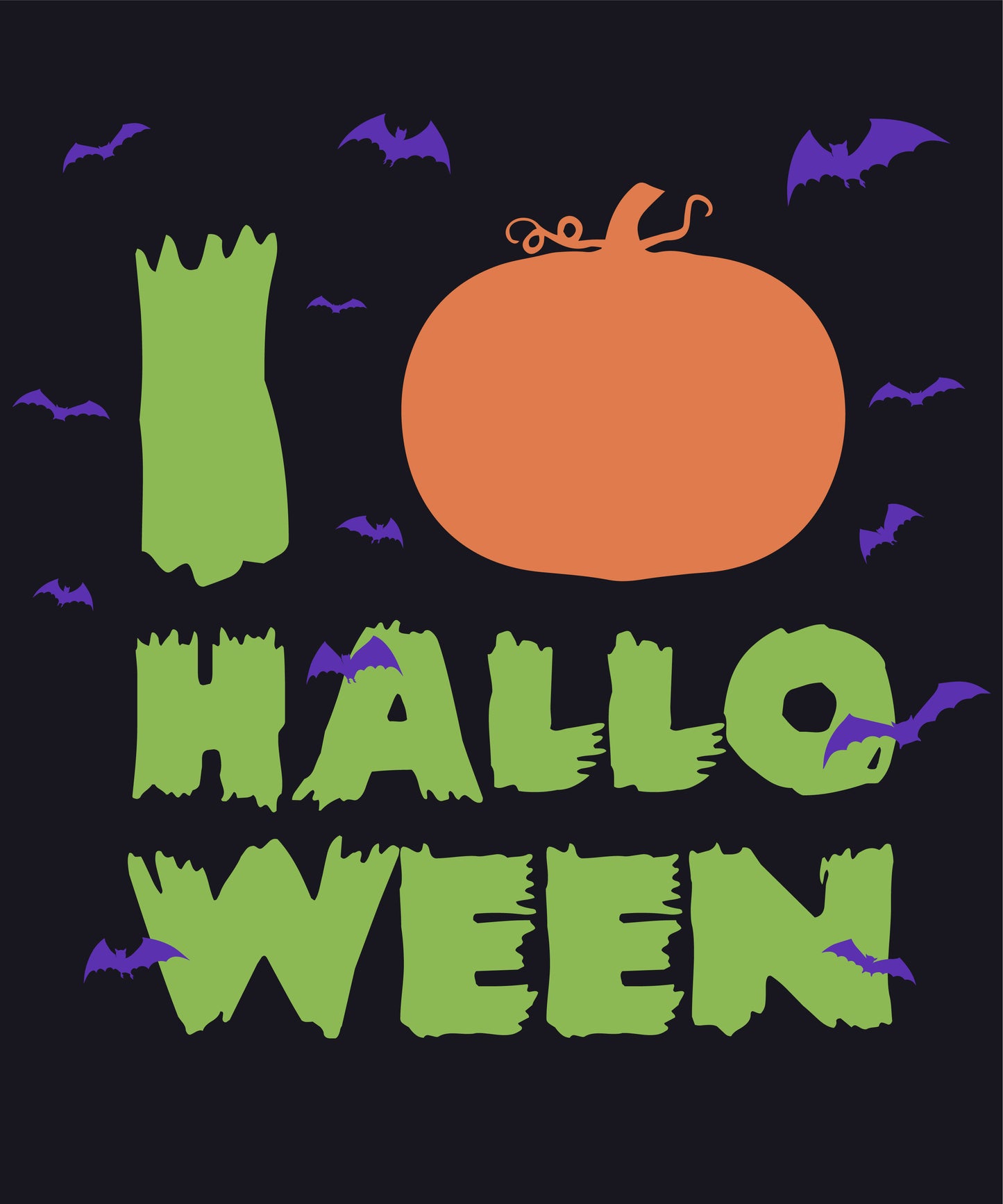I Love Halloween | Schaurig schwarzes T-Shirt, 100% Baumwolle