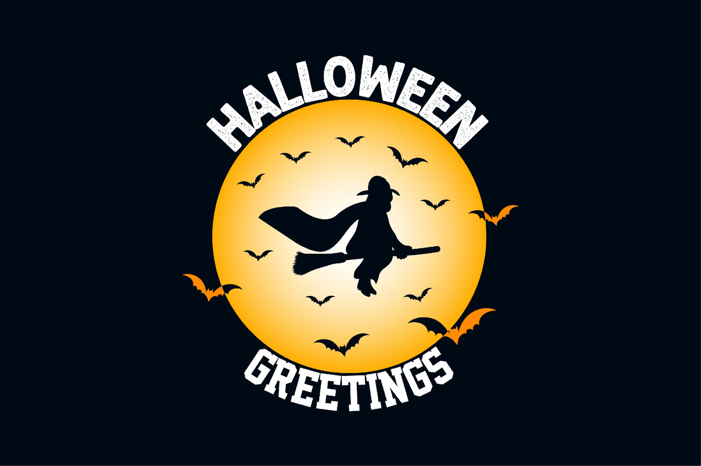 Halloween Greetings | Schaurig schwarzes T-Shirt, 100% Baumwolle