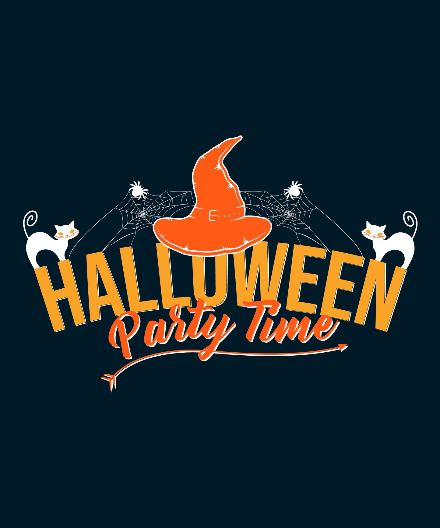 Halloween Party Time | Schaurig schwarzes T-Shirt, 100% Baumwolle