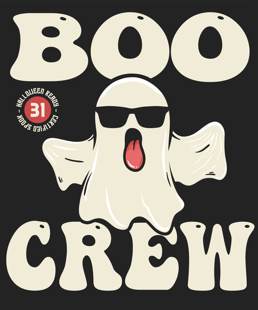 Boo Crew | Schaurig schwarzes T-Shirt, 100% Baumwolle