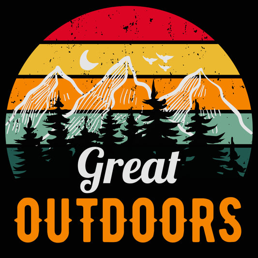 Great Outdoors - Draußen ist's großartig! | Schwarzes T-Shirt, 100% Baumwolle