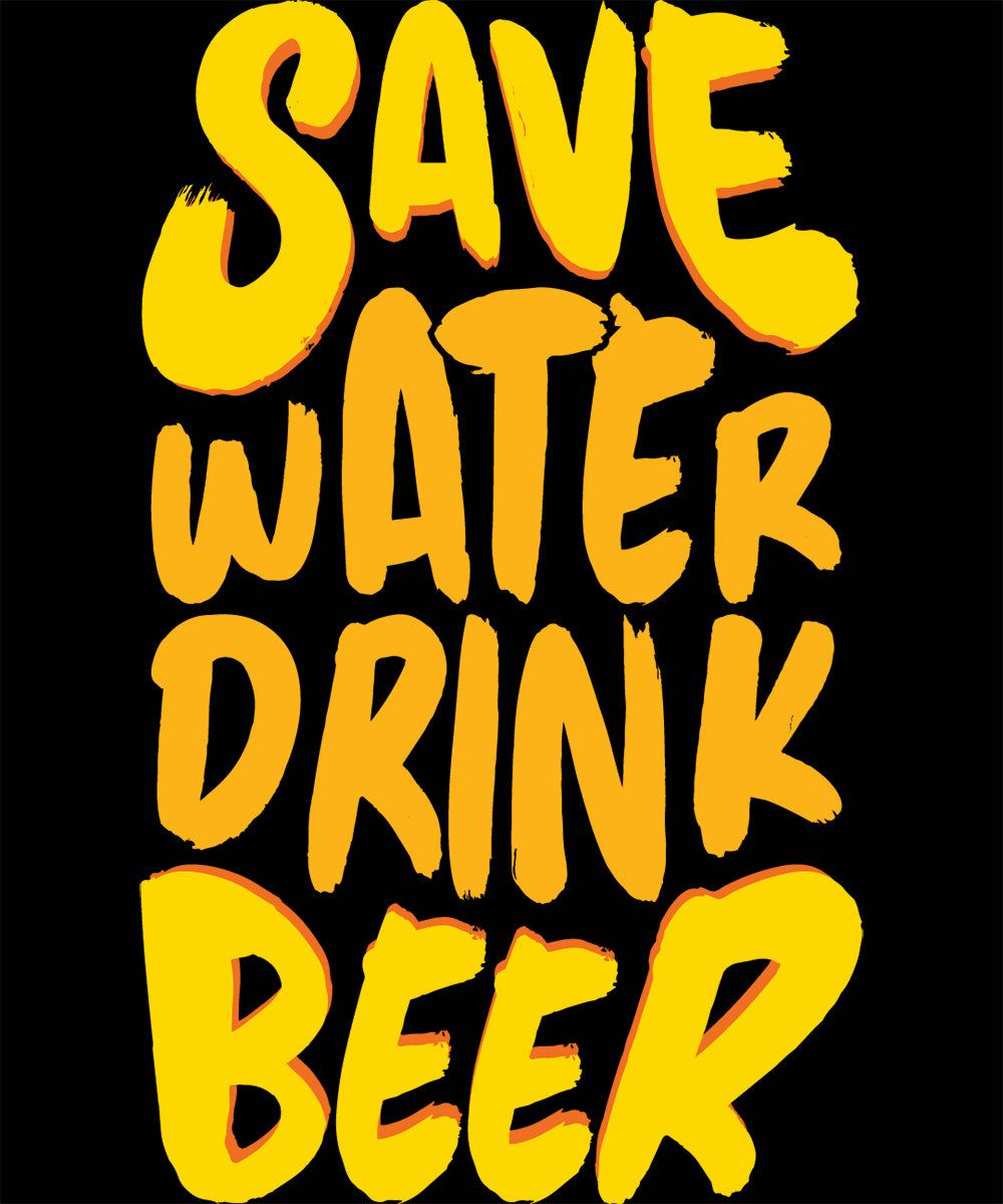 Save Water Drink Beer T-Shirt – Nachhaltig genießen mit Humor! | Schwarzes T-Shirt, 100% Baumwolle