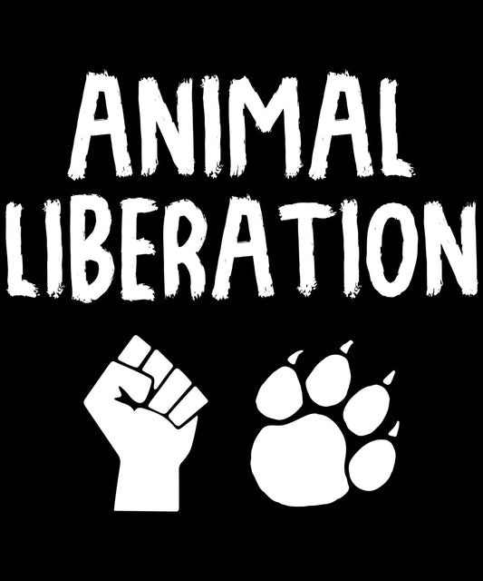 Animal Liberation - Für Recht und Freiheit von Tieren | Schwarzes T-Shirt, 100% Baumwolle