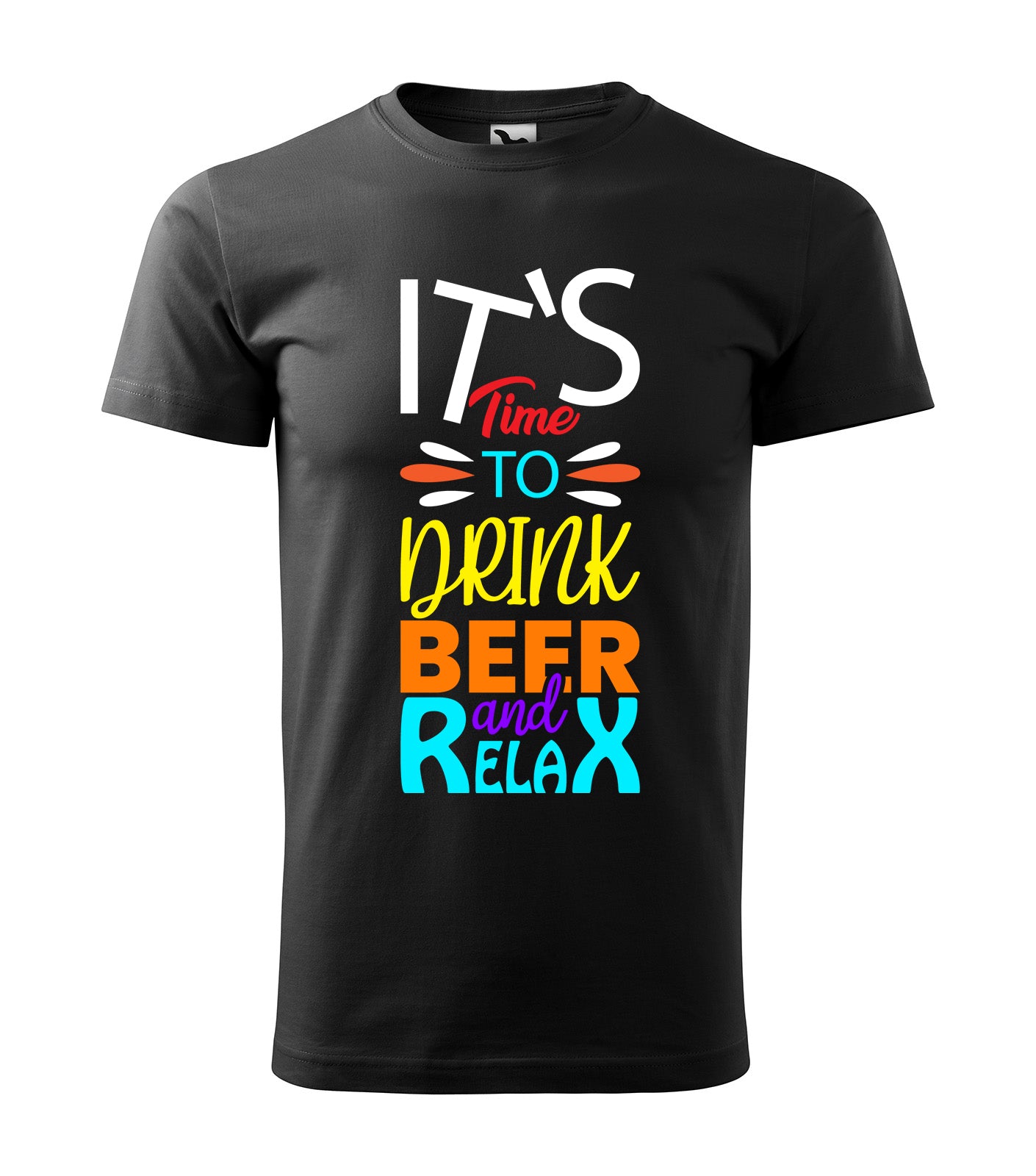 It's Time to Drink Beer and Relax T-Shirt – Zeit für Entspannung! | Schwarzes T-Shirt, 100% Baumwolle