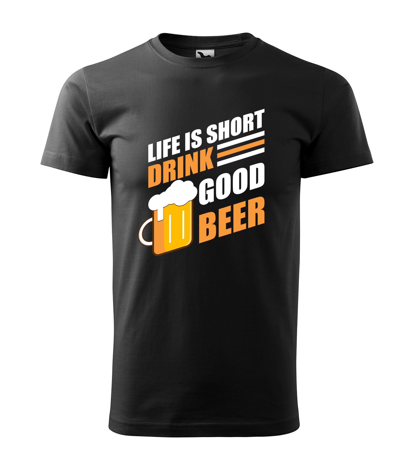 Das Leben ist kurz – Trink gutes Bier T-Shirt – Genieße jeden Schluck! | Schwarzes T-Shirt, 100% Baumwolle