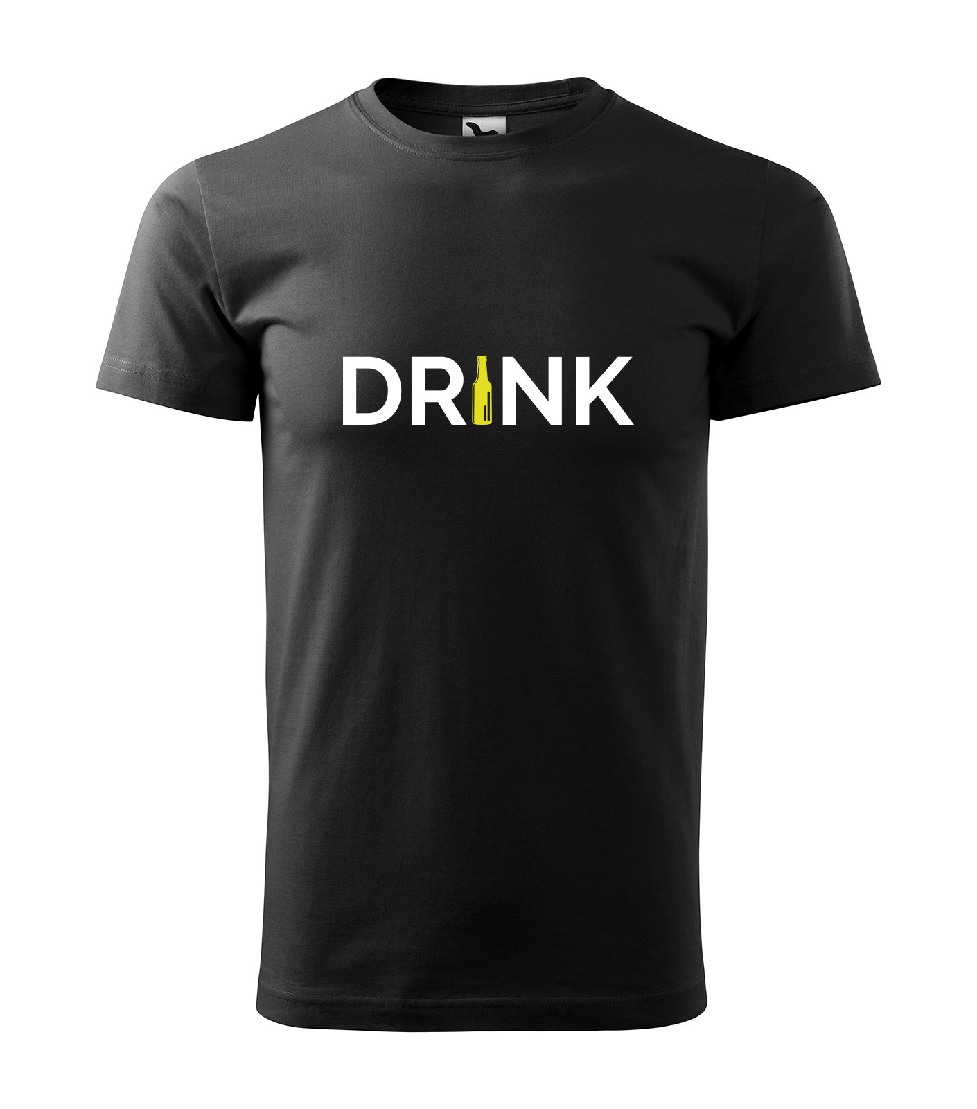 DRINK | Schwarzes T-Shirt, 100% Baumwolle
