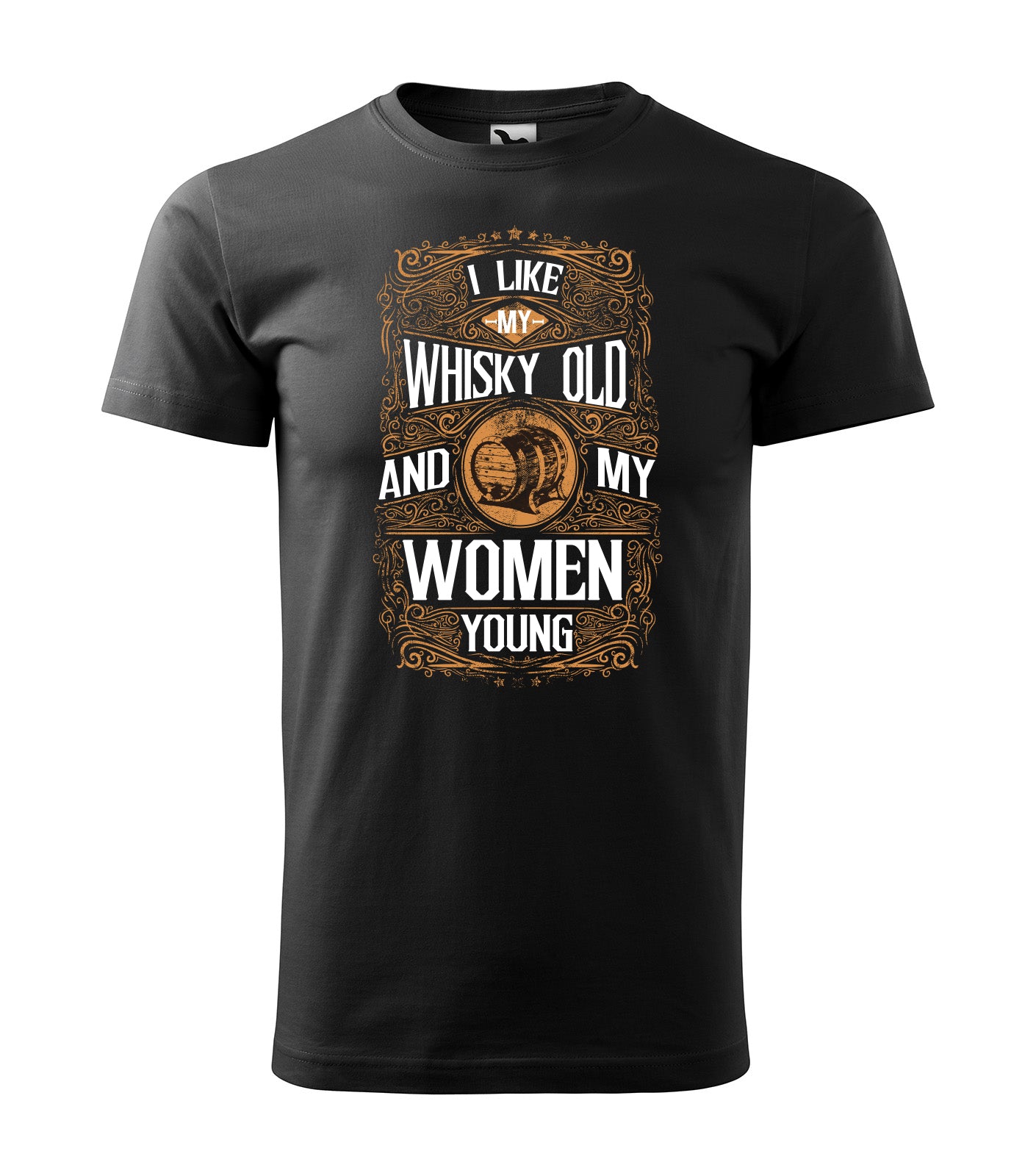 I Like My Whisky Old and My Woman Young T-Shirt – Vintage-Style für echte Genießer!, 100% Baumwolle
