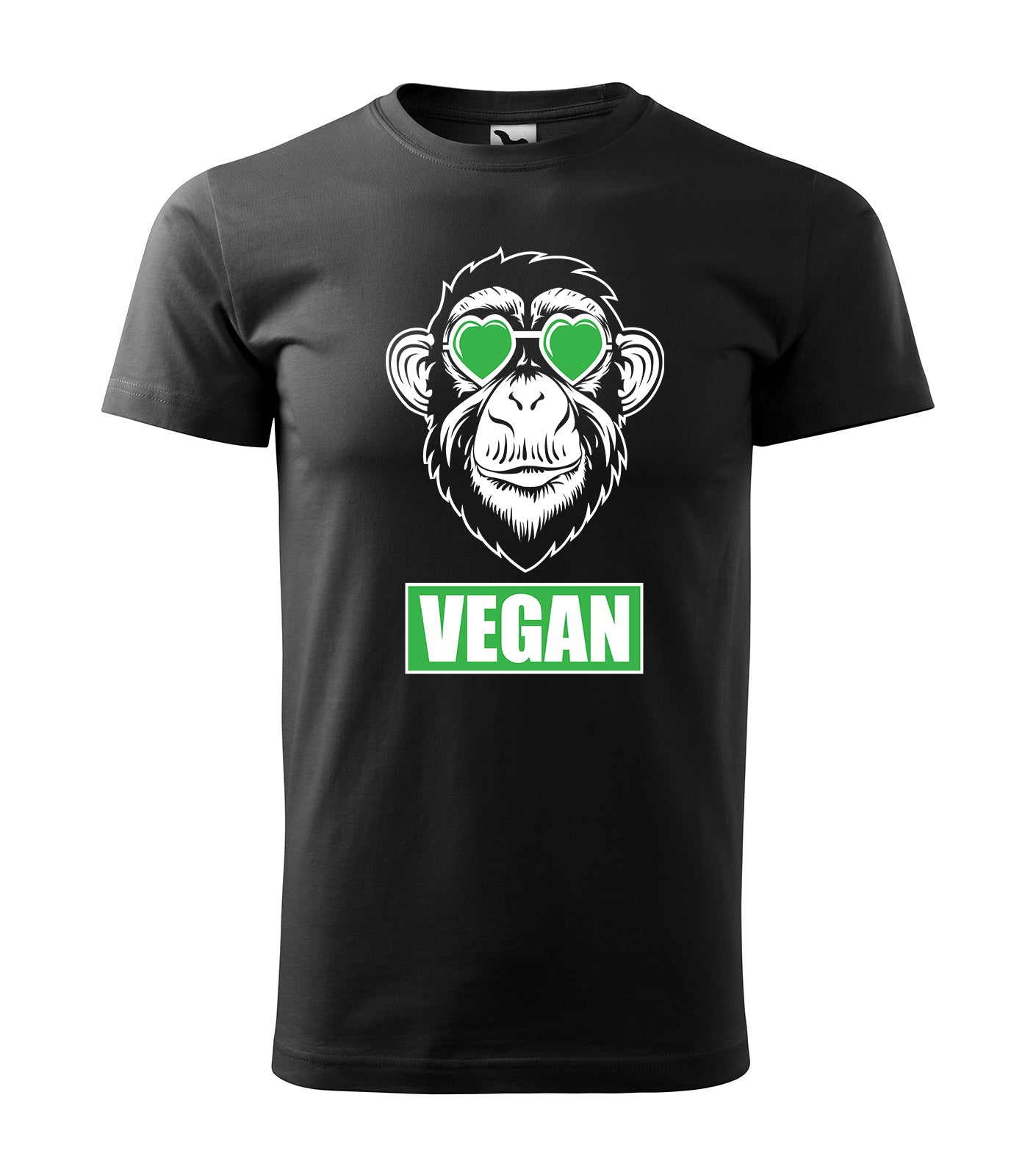 VEGAN | Schwarzes T-Shirt, 100% Baumwolle
