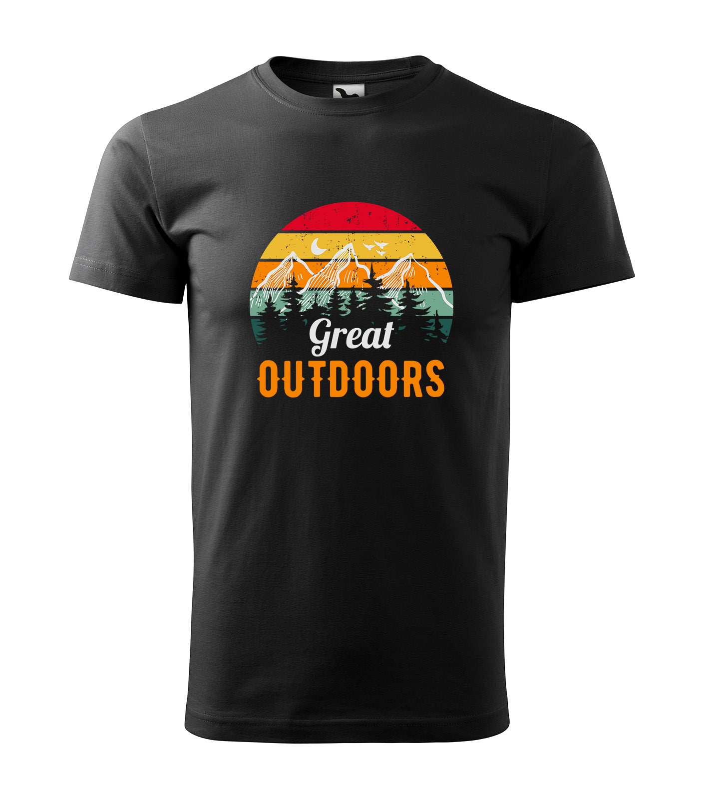 Great Outdoors - Draußen ist's großartig! | Schwarzes T-Shirt, 100% Baumwolle