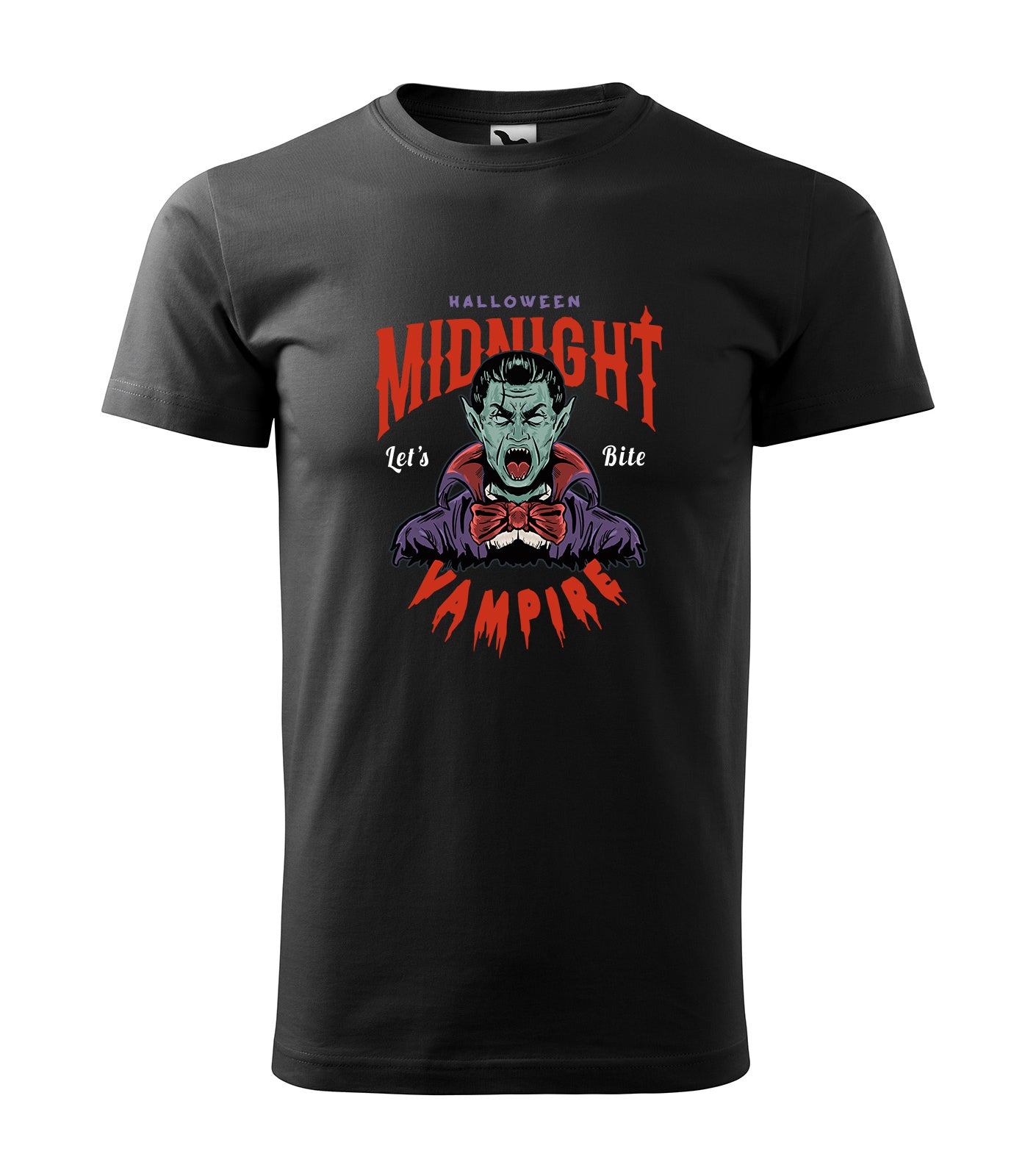 Halloween - Midnight Vampire | Schaurig schwarzes T-Shirt, 100% Baumwolle