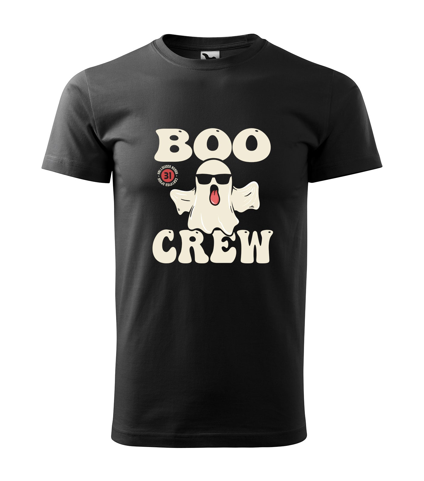 Boo Crew | Schaurig schwarzes T-Shirt, 100% Baumwolle