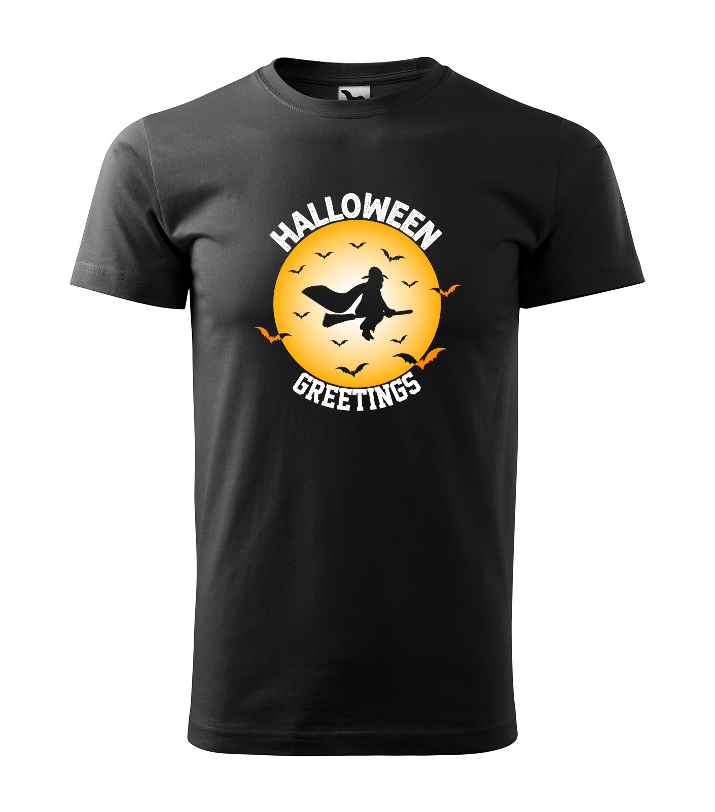 Halloween Greetings | Schaurig schwarzes T-Shirt, 100% Baumwolle