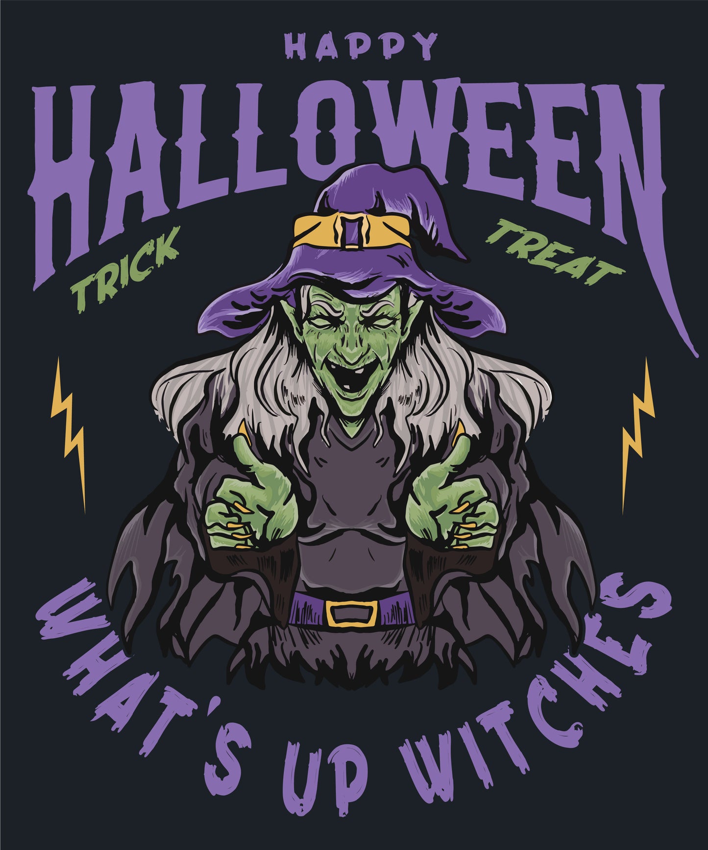 Halloween - What's Up Witches | Schaurig schwarzes T-Shirt, 100% Baumwolle