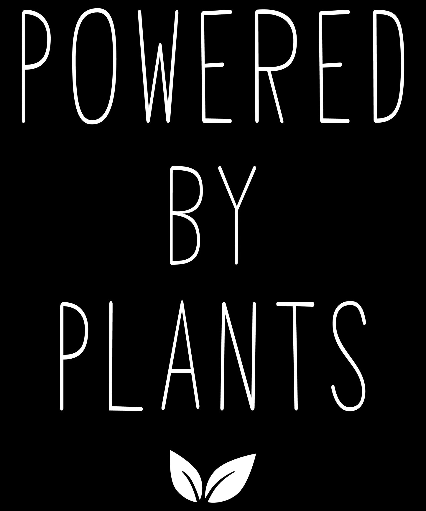 Powered by Plants | Schwarzes T-Shirt, 100% Baumwolle