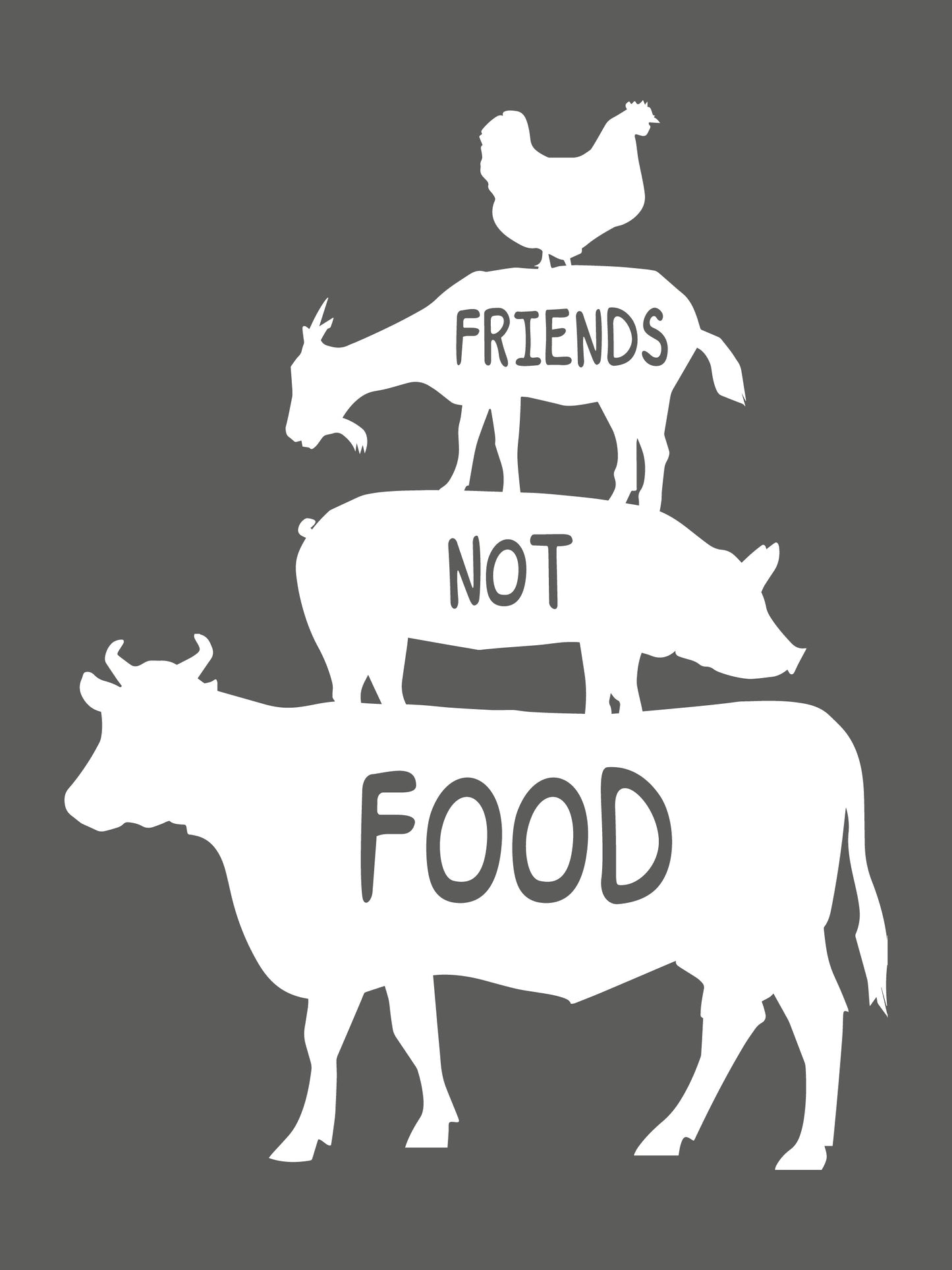 Stadtmusikanten: Friends Not Food  | Schwarzes T-Shirt, 100% Baumwolle