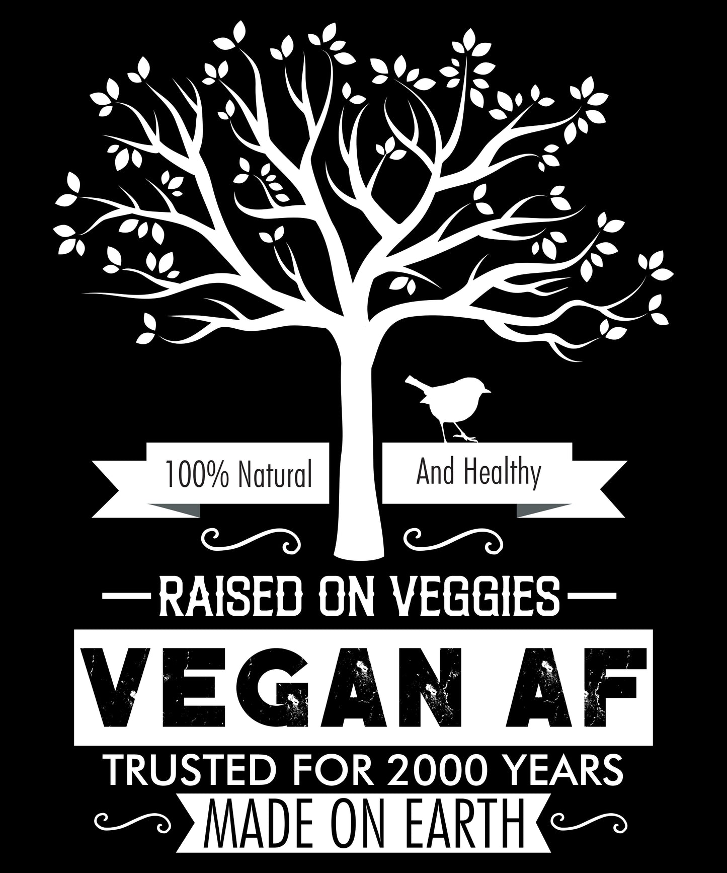 VEGAN AF | Schwarzes T-Shirt, 100% Baumwolle