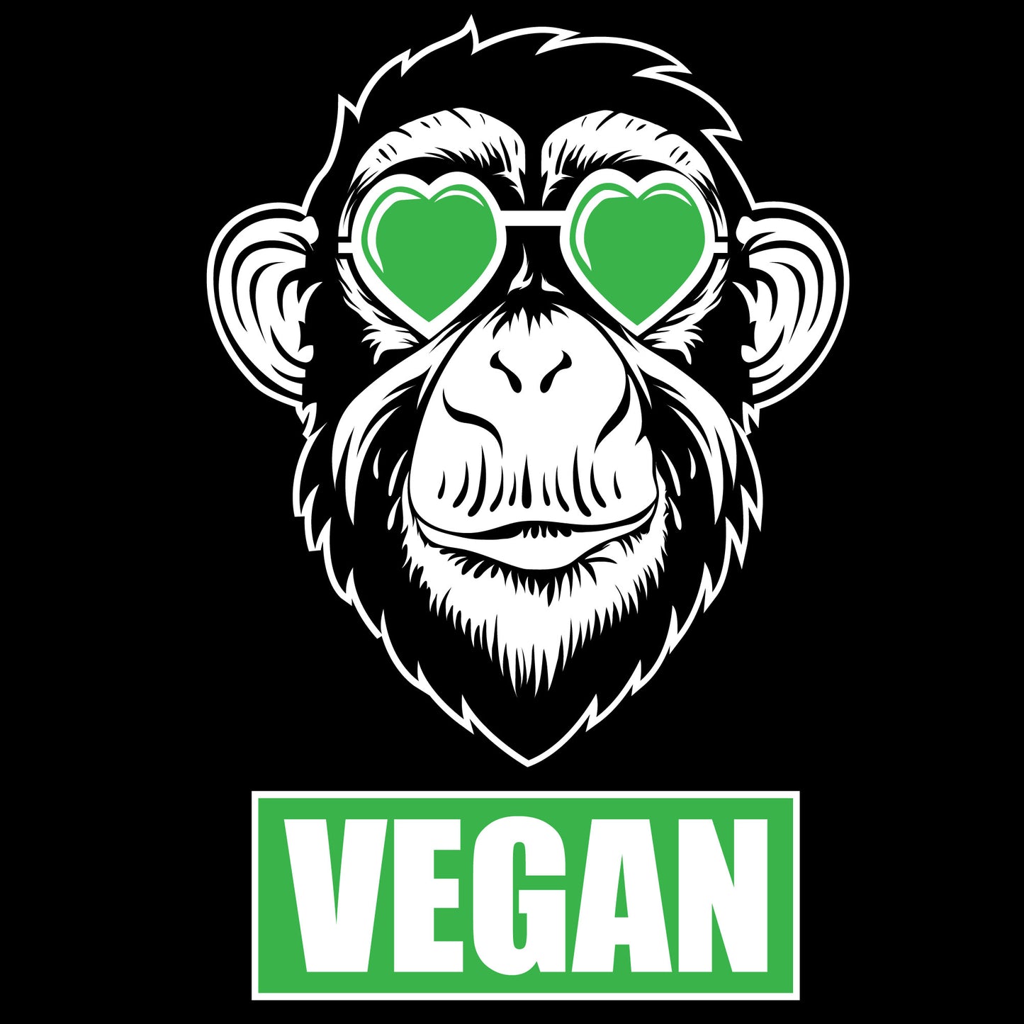 VEGAN  | Schwarzes T-Shirt, 100% Baumwolle