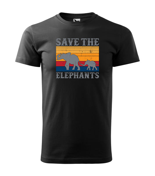 Save the Elephants - Schützt Elefanten!  | Schwarzes T-Shirt, 100% Baumwolle